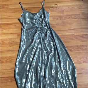Zara Metallic Maxi Dress size Xs
